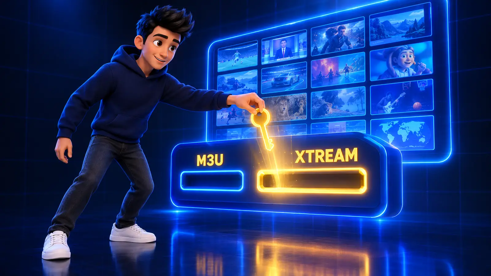 adding an M3U or Xtream login to an IPTV player on Firestick